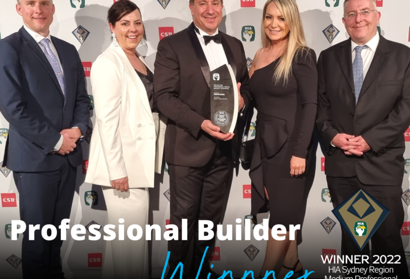 WINNER of the 2022 NSW Medium Professional Builder of the Year